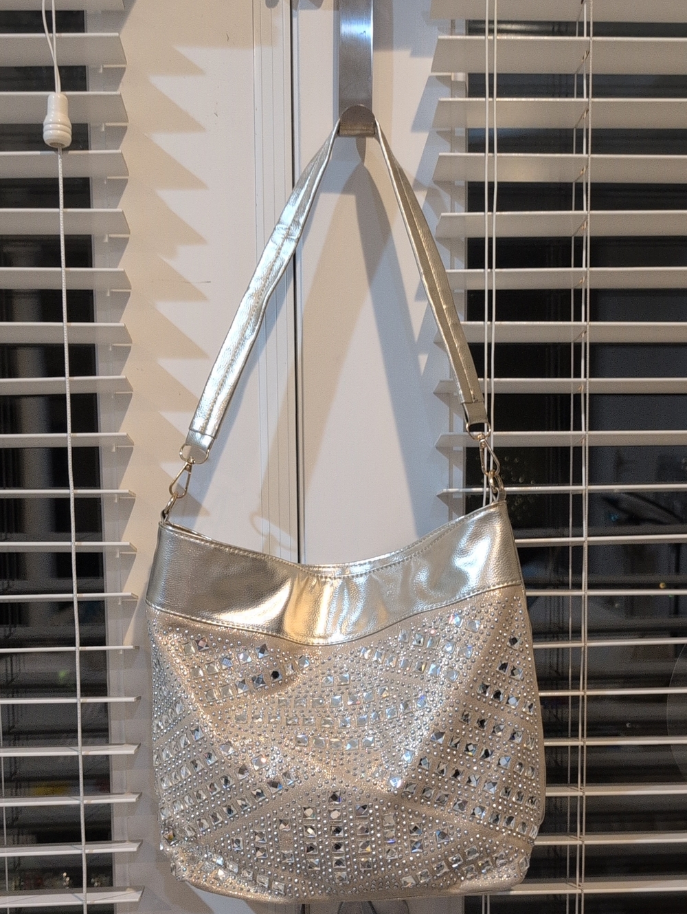 Silver  And Gold Crystal-Embellished Shoulder Bag